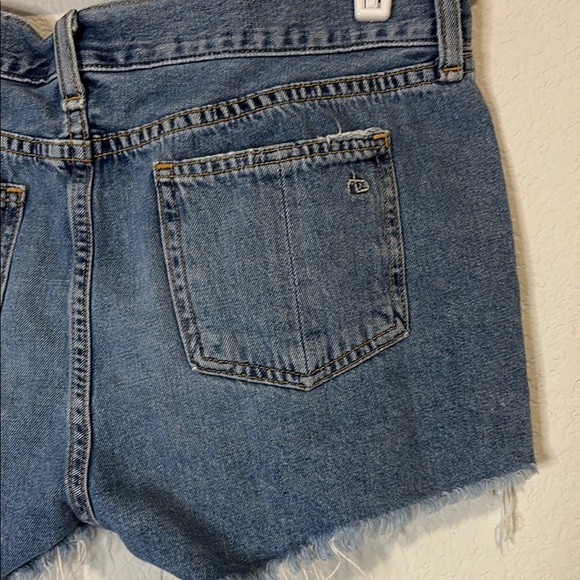 rag & bone Blue Distressed Jean Shorts - Picture 5 of 6